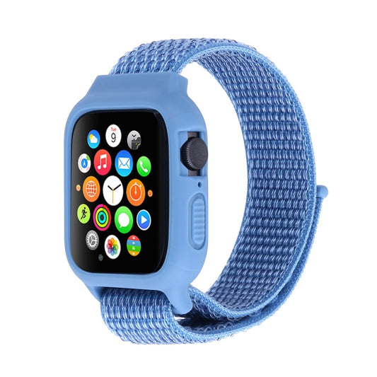 For Apple Watch Ultra 49mm&Watch Ultra 2 49mm / Series 9&8&7 45mm / SE 3&SE 2&6&SE&5&4 44mm / 3&2&1 42mm Nylon Watch Band with Hook and Loop Fastener (Blue) - Watch Bands by buy2fix | Online Shopping UK | buy2fix