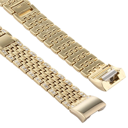 For Fitbit Charge 2 Diamond-studded Stainless Steel  Watch Band(Gold) - Watch Bands by buy2fix | Online Shopping UK | buy2fix