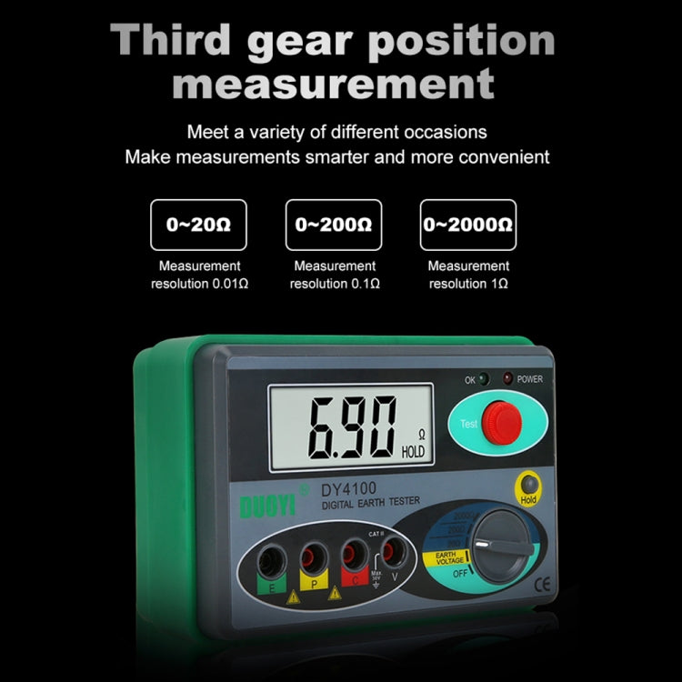 DUOYI DY4100 High-precision Digital Ground Resistance Meter Resistance Tester - Electronic Test by DUOYI | Online Shopping UK | buy2fix