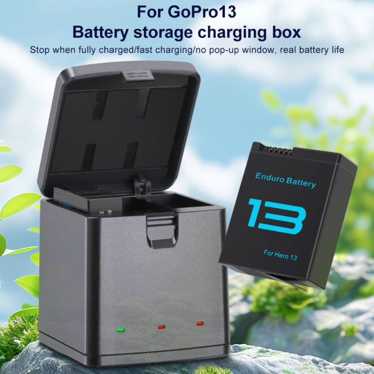 For GoPro HERO13 Black 3-Battery Charging Box Storage Case (Black) - Charger by buy2fix | Online Shopping UK | buy2fix