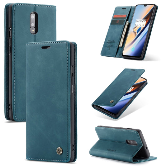 CaseMe-013 Multifunctional Horizontal Flip Leather Case with Card Slot & Holder for OnePlus 7(Blue) - OnePlus Cases by CaseMe | Online Shopping UK | buy2fix