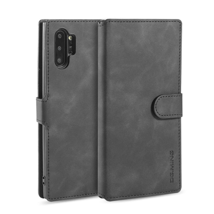 DG.MING Retro Oil Side Horizontal Flip Case with Holder & Card Slots & Wallet for Galaxy Note 10+(Black) - Galaxy Phone Cases by DG.MING | Online Shopping UK | buy2fix