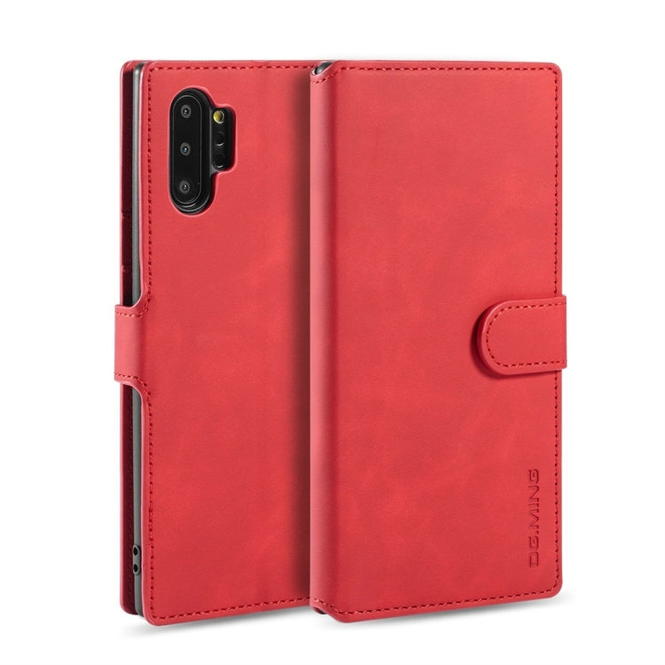 DG.MING Retro Oil Side Horizontal Flip Case with Holder & Card Slots & Wallet for Galaxy Note 10+(Red) - Galaxy Phone Cases by DG.MING | Online Shopping UK | buy2fix