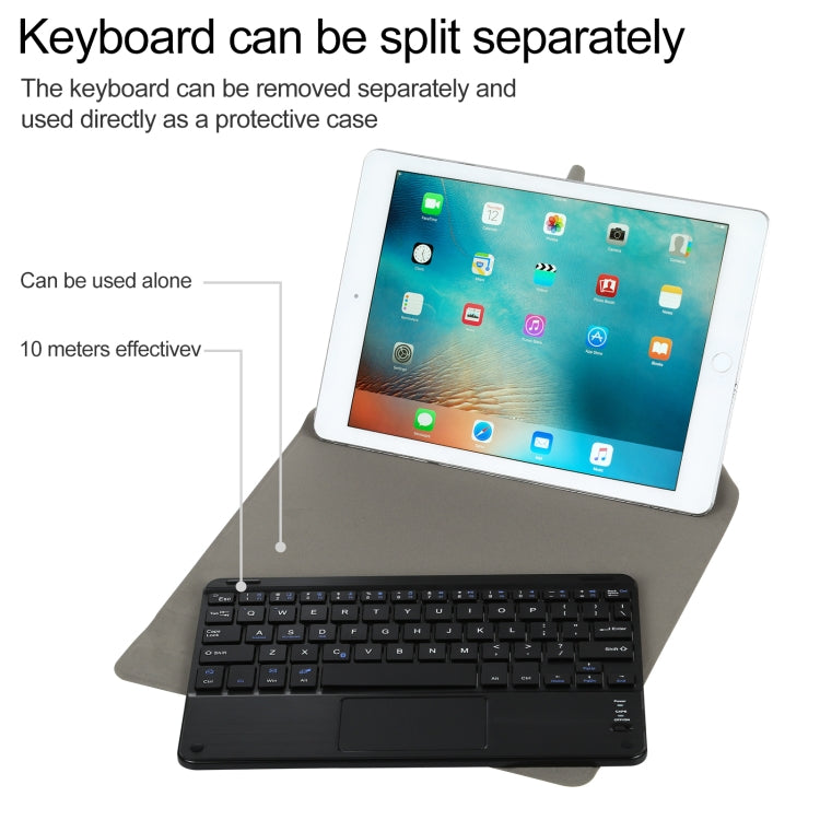 Universal Detachable Bluetooth Keyboard + Leather Tablet Case with Touchpad for iPad 9-10 inch, Specification:Black Keyboard(Pink) - Universal by buy2fix | Online Shopping UK | buy2fix