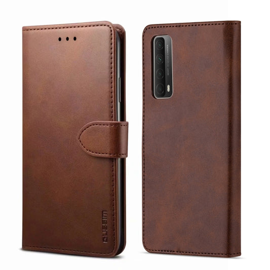 For Huawei P Smart 2021 GUSSIM GS-001 Business Style Horizontal Flip Skin Feel PU Leather Case with Holder & Card Slots & Wallet & Photo Frame(Brown) - Huawei Cases by GUSSIM | Online Shopping UK | buy2fix