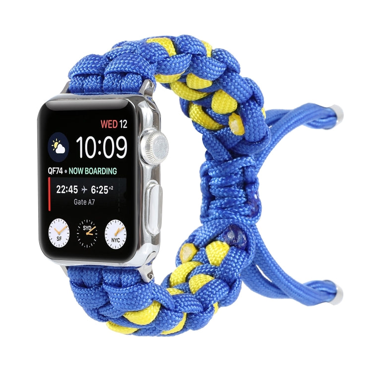 Braided Umbrella Cord Watch Band For Apple Watch Ultra 49mm&Watch Ultra 2 49mm / Series 9&8&7 45mm / SE 3&SE 2&6&SE&5&4 44mm / 3&2&1 42mm(Blue) - Watch Bands by buy2fix | Online Shopping UK | buy2fix