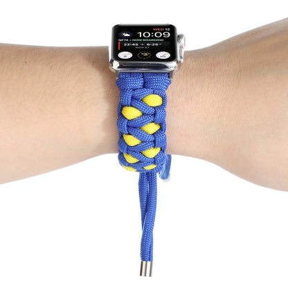 Braided Umbrella Cord Watch Band For Apple Watch Ultra 49mm&Watch Ultra 2 49mm / Series 9&8&7 45mm / SE 3&SE 2&6&SE&5&4 44mm / 3&2&1 42mm(Blue) - Watch Bands by buy2fix | Online Shopping UK | buy2fix