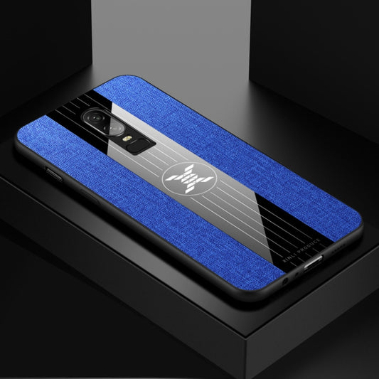 For OnePlus 6 XINLI Stitching Cloth Texture Shockproof TPU Protective Case(Blue) - OnePlus Cases by XINLI | Online Shopping UK | buy2fix