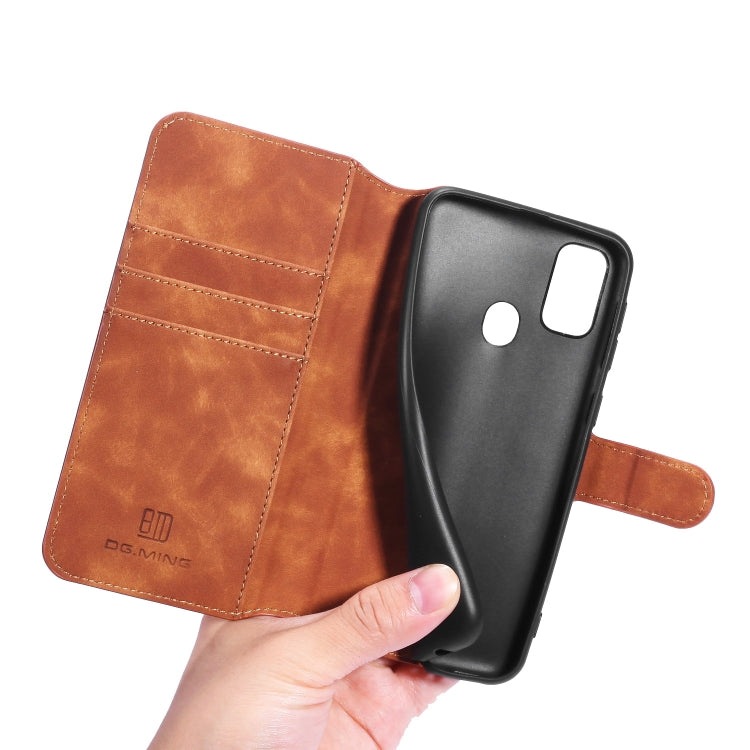 For Galaxy M30s DG.MING Retro Oil Side Horizontal Flip Case with Holder & Card Slots & Wallet(Brown) - Galaxy Phone Cases by DG.MING | Online Shopping UK | buy2fix