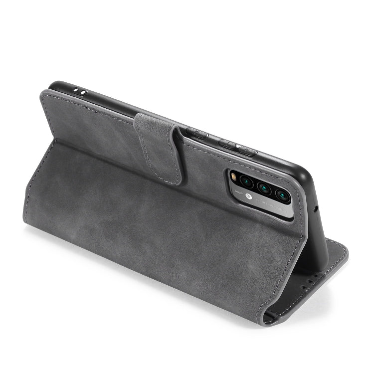 For Xiaomi Redmi Note 9 4G DG.MING Retro Oil Side Horizontal Flip Leather Case with Holder & Card Slots & Wallet(Grey) - Xiaomi Cases by DG.MING | Online Shopping UK | buy2fix