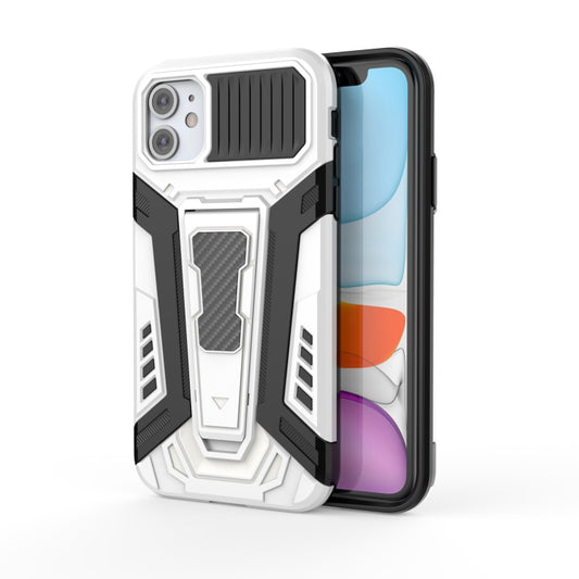 For iPhone 11 War Chariot Series Armor All-inclusive Shockproof PC + TPU Protective Case with Invisible Holder (White) - iPhone 11 Cases by buy2fix | Online Shopping UK | buy2fix