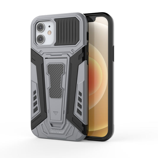 For iPhone 12 mini War Chariot Series Armor All-inclusive Shockproof PC + TPU Protective Case with Invisible Holder (Grey) - iPhone 12 mini Cases by buy2fix | Online Shopping UK | buy2fix