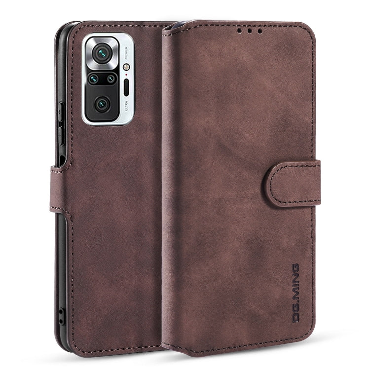 For Xiaomi Redmi Note 10 Pro DG.MING Retro Oil Side Horizontal Flip Leather Case with Holder & Card Slots & Wallet(Coffee) - Xiaomi Cases by DG.MING | Online Shopping UK | buy2fix