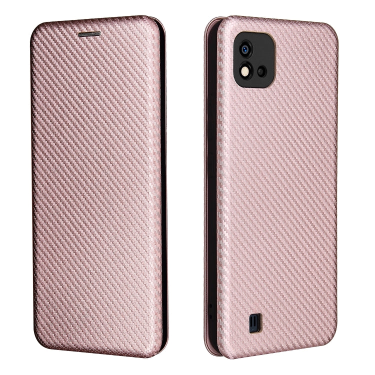 For OPPO Realme C11 2021 Carbon Fiber Texture Horizontal Flip TPU + PC + PU Leather Case with Card Slot(Pink) - Realme Cases by buy2fix | Online Shopping UK | buy2fix