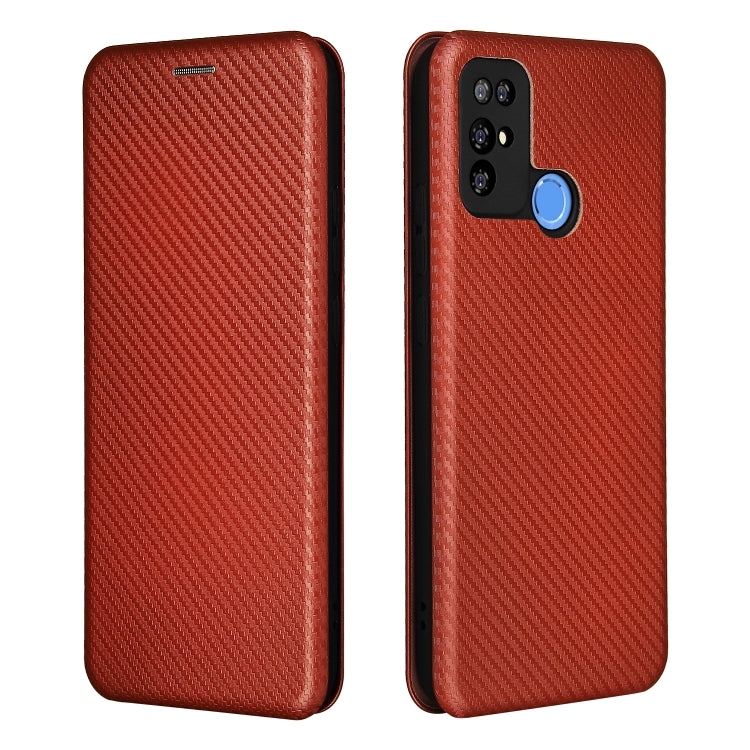 For Doogee X96 Pro Carbon Fiber Texture Horizontal Flip TPU + PC + PU Leather Case with Card Slot(Brown) - More Brand by buy2fix | Online Shopping UK | buy2fix