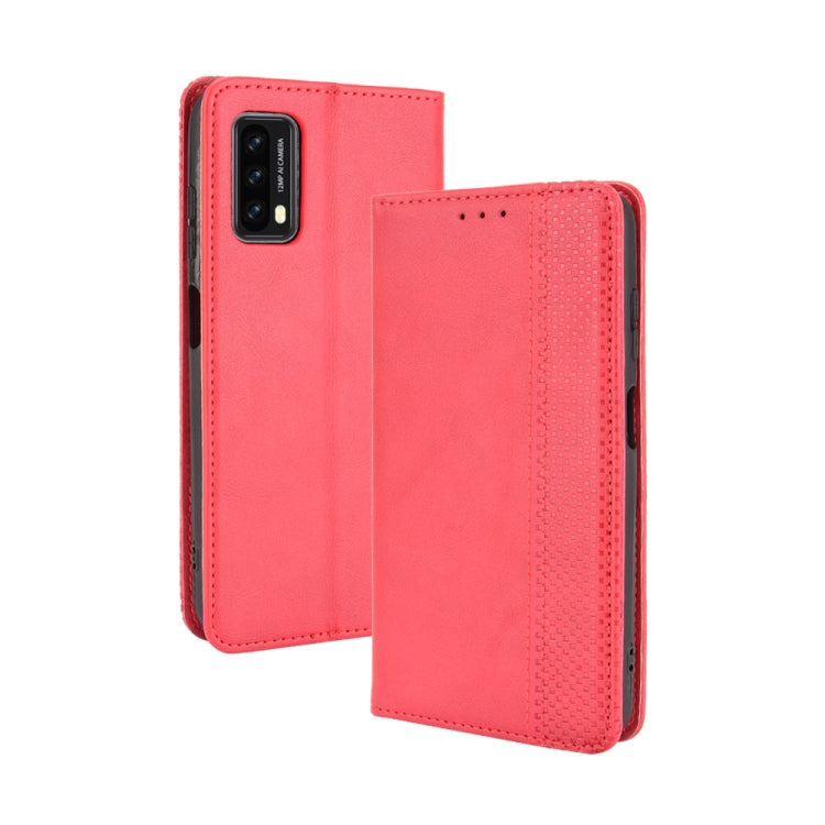 For Blackview A90 Magnetic Buckle Retro Crazy Horse Texture Horizontal Flip Leather Case with Holder & Card Slots & Photo Frame(Red) - More Brand by buy2fix | Online Shopping UK | buy2fix