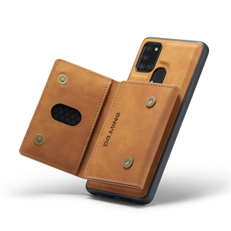 For Samsung Galaxy A21s DG.MING M2 Series 3-Fold Multi Card Bag Back Cover Shockproof Case with Wallet & Holder Function(Brown) - Galaxy Phone Cases by DG.MING | Online Shopping UK | buy2fix