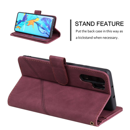 For Huawei P30 Pro Skin Feel Business Horizontal Flip PU Leather Case with Holder & Multi-Card Slots & Wallet & Lanyard & Photo Frame(Red) - Huawei Cases by buy2fix | Online Shopping UK | buy2fix