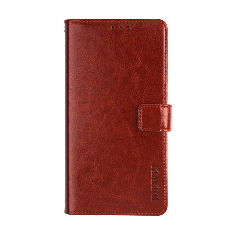 For Alcatel 1 2021 idewei Crazy Horse Texture Horizontal Flip Leather Case with Holder & Card Slots & Wallet(Brown) - More Brand by idewei | Online Shopping UK | buy2fix