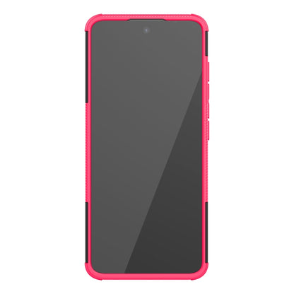 For Motorola Moto G60 Tire Texture Shockproof TPU+PC Protective Case with Holder(Pink) - Motorola Cases by buy2fix | Online Shopping UK | buy2fix