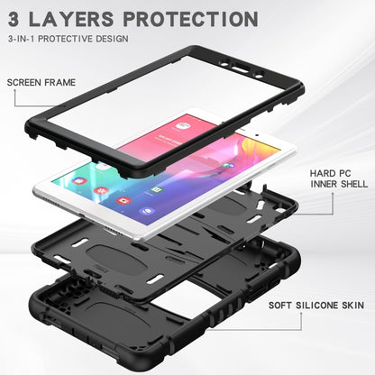 For Samsung Galaxy Tab A8.0 2019 T290 3-Layer Protection Screen Frame + PC + Silicone Shockproof Combination Case with Holder(Black+Black) - Other Galaxy Tab PC by buy2fix | Online Shopping UK | buy2fix