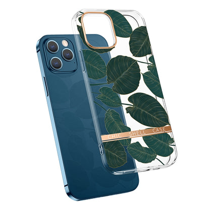 For iPhone 11 Pro High Translucent Electroplating Flower Pattern TPU + PC Shockproof Case (Banana Leaf) - iPhone 11 Pro Cases by buy2fix | Online Shopping UK | buy2fix