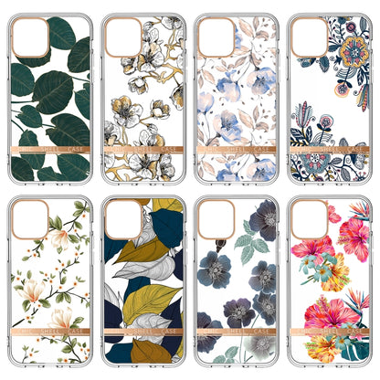 For iPhone 11 Pro High Translucent Electroplating Flower Pattern TPU + PC Shockproof Case (Color Banana Leaf) - iPhone 11 Pro Cases by buy2fix | Online Shopping UK | buy2fix