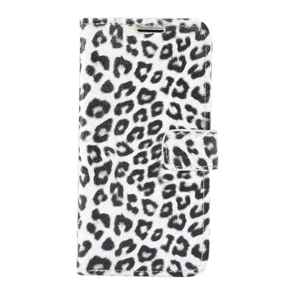 For iPhone 13 Leopard Pattern Horizontal Flip PC + PU Leather Case with Holder & Card Slots & Wallet(White) - iPhone 13 Cases by buy2fix | Online Shopping UK | buy2fix