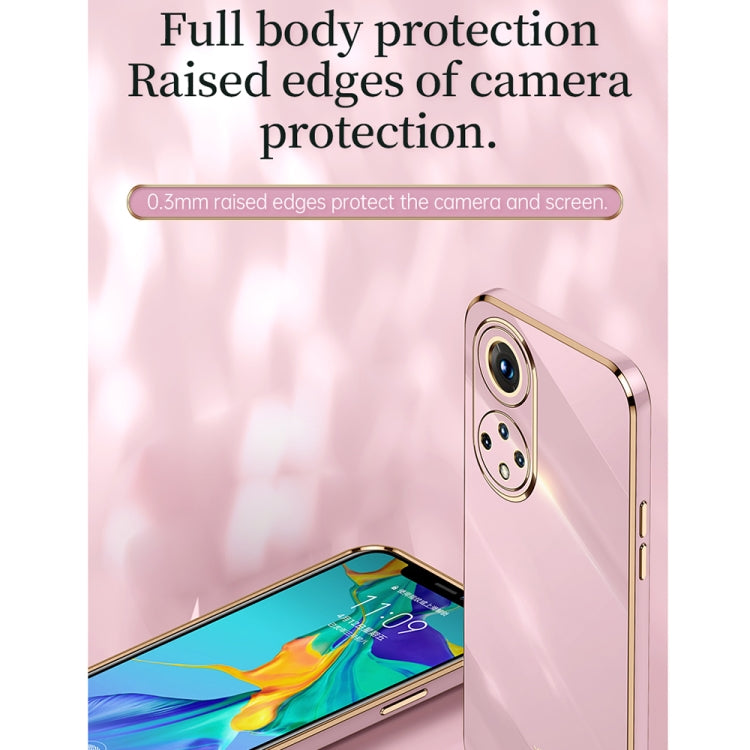 For Honor 50 XINLI Straight 6D Plating Gold Edge TPU Shockproof Case(Pink) - Honor Cases by XINLI | Online Shopping UK | buy2fix