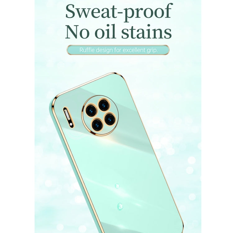 For Huawei Mate 30 XINLI Straight Edge 6D Electroplate TPU Phone Case with Ring Holder(Mint Green) - Huawei Cases by XINLI | Online Shopping UK | buy2fix