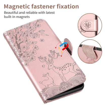 For Xiaomi Poco X3 Sika Deer Embossing Pattern Horizontal Flip PU Leather Case with Holder & Card Slot & Wallet & Photo Frame(Rose Gold) - Xiaomi Cases by buy2fix | Online Shopping UK | buy2fix