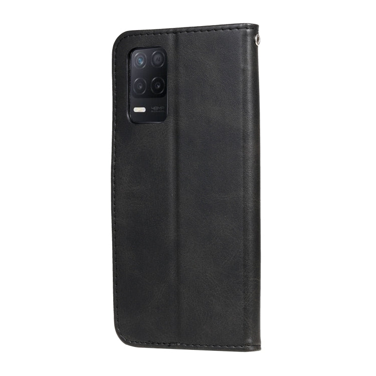 For OPPO Realme 8 5G / Realme V13 5G Fashion Calf Texture Zipper Horizontal Flip Leather Case with Stand & Card Slots & Wallet Function(Black) - Realme Cases by buy2fix | Online Shopping UK | buy2fix