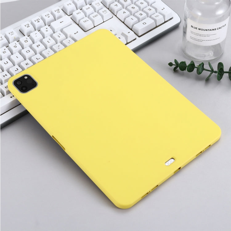 For iPad Pro 11 2022 / 2021 Pure Color Liquid Silicone Shockproof Full Coverage Tablet Case(Yellow) - iPad Pro 11 (2022/2021) Cases by buy2fix | Online Shopping UK | buy2fix