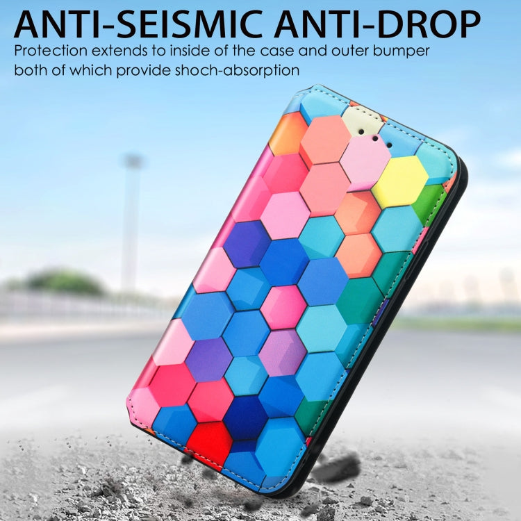 For Samsung Galaxy A12 Colorful Magnetic Horizontal Flip PU Leather Case with Holder & Card Slot & Wallet(Colorful Cube) - Galaxy Phone Cases by buy2fix | Online Shopping UK | buy2fix