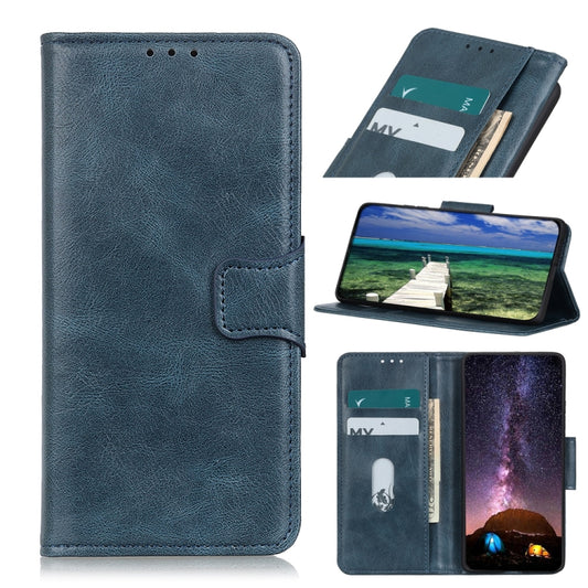 For OPPO A16 Mirren Crazy Horse Texture Horizontal Flip Leather Case with Holder & Card Slots & Wallet(Blue) - OPPO Cases by buy2fix | Online Shopping UK | buy2fix