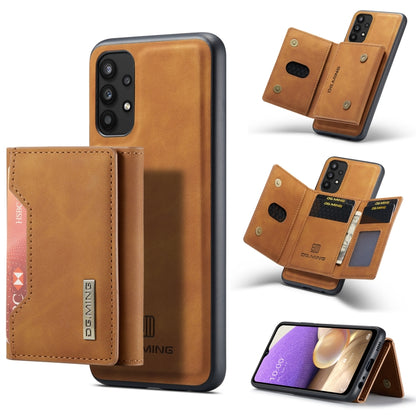 For Samsung Galaxy A32 5G DG.MING M2 Series 3-Fold Multi Card Bag Back Cover Shockproof Case with Wallet & Holder Function(Brown) - Galaxy Phone Cases by DG.MING | Online Shopping UK | buy2fix