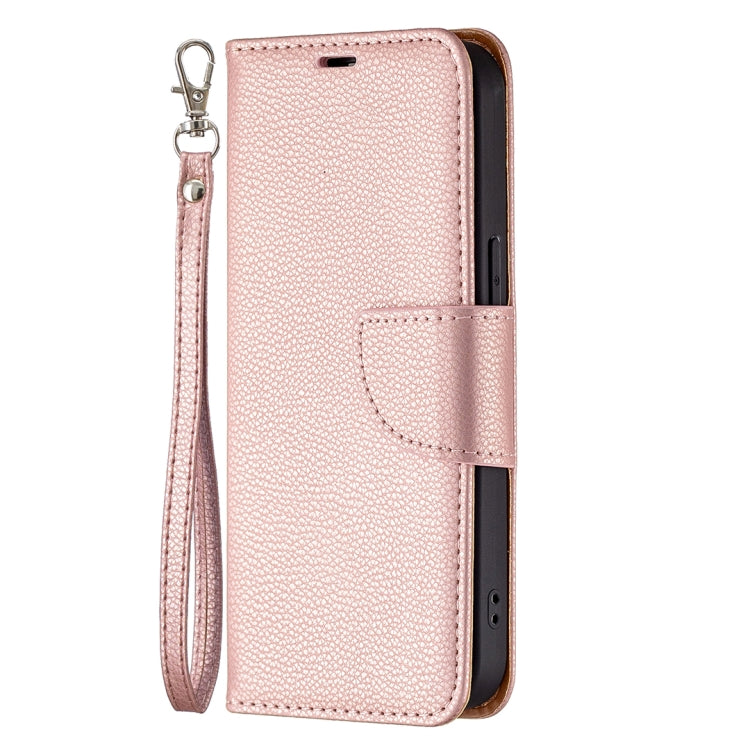 For iPhone 13 Pro Litchi Texture Pure Color Horizontal Flip Leather Case with Holder & Card Slots & Wallet & Lanyard (Rose Gold) - iPhone 13 Pro Cases by buy2fix | Online Shopping UK | buy2fix