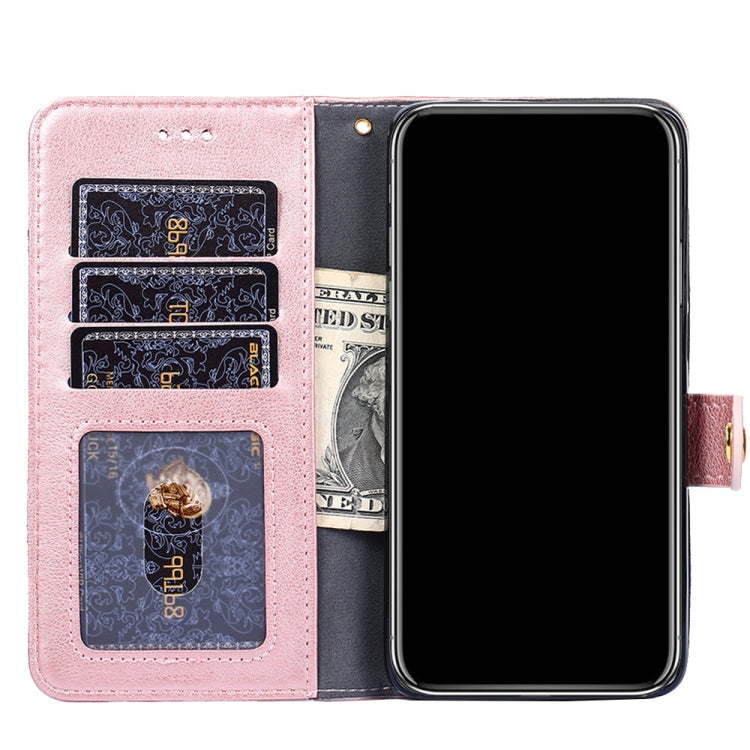 For vivo Y72 5G / iQOO Z3 Zipper Bag PU + TPU Horizontal Flip Leather Case with Holder & Card Slot & Wallet & Lanyard(Rose Gold) - vivo Cases by buy2fix | Online Shopping UK | buy2fix