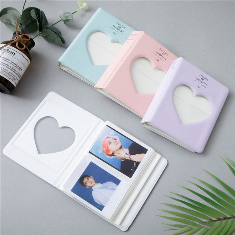 Hollow Heart 64 Pockets Photo Book Album Name Card Holder for Fujifilm Instax Mini 8 /7s /70 /25 /50s /90(Light Mint) - Photo Albums & Photo Frames by buy2fix | Online Shopping UK | buy2fix