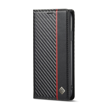 For iPhone 11 LC.IMEEKE Carbon Fiber PU + TPU Horizontal Flip Leather Case with Holder & Card Slot & Wallet (Vertical Black) - iPhone 11 Cases by LC.IMEEKE | Online Shopping UK | buy2fix