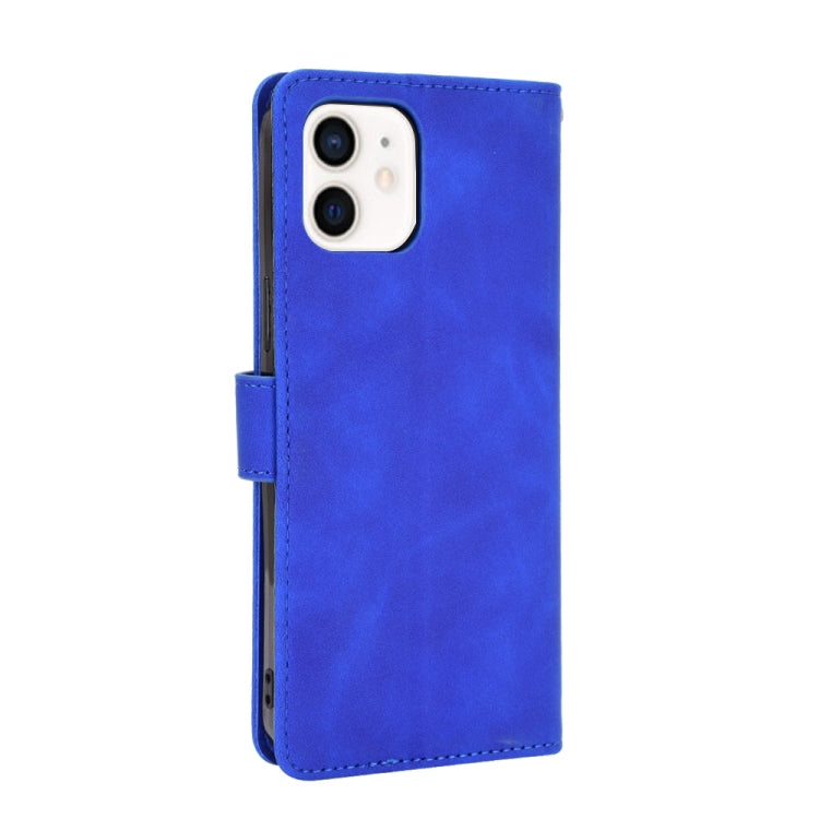 For iPhone 13 Solid Color Skin Feel Magnetic Buckle Horizontal Flip Calf Texture PU Leather Case with Holder & Card Slots & Wallet(Blue) - iPhone 13 Cases by buy2fix | Online Shopping UK | buy2fix