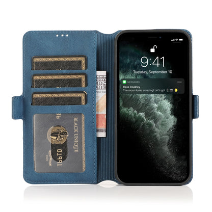 For iPhone 13 Pro Retro Magnetic Closing Clasp Horizontal Flip Leather Case with Holder & Card Slots & Photo Frame & Wallet (Navy Blue) - iPhone 13 Pro Cases by buy2fix | Online Shopping UK | buy2fix