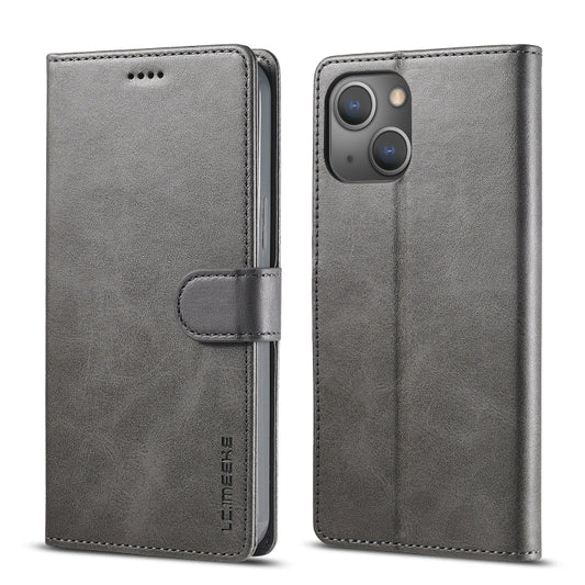 For iPhone 13 mini LC.IMEEKE Calf Texture Horizontal Flip Leather Case with Holder & Card Slots & Wallet (Grey) - iPhone 13 mini Cases by LC.IMEEKE | Online Shopping UK | buy2fix