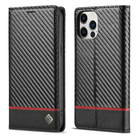 For iPhone 13 Pro LC.IMEEKE Carbon Fiber PU + TPU Horizontal Flip Leather Case with Holder & Card Slot & Wallet (Horizontal Black) - iPhone 13 Pro Cases by LC.IMEEKE | Online Shopping UK | buy2fix