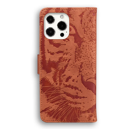 For iPhone 13 Pro Tiger Embossing Pattern Horizontal Flip Leather Case with Holder & Card Slots & Wallet (Brown) - iPhone 13 Pro Cases by buy2fix | Online Shopping UK | buy2fix