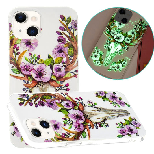 For iPhone 13 Luminous TPU Soft Protective Case(Flower Deer) - iPhone 13 Cases by buy2fix | Online Shopping UK | buy2fix