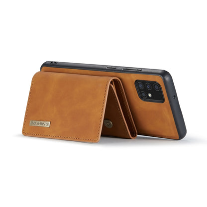 For Samsung Galaxy A51 DG.MING M1 Series 3-Fold Multi Card Wallet  Back Cover Shockproof Case with Holder Function(Brown) - Galaxy Phone Cases by DG.MING | Online Shopping UK | buy2fix