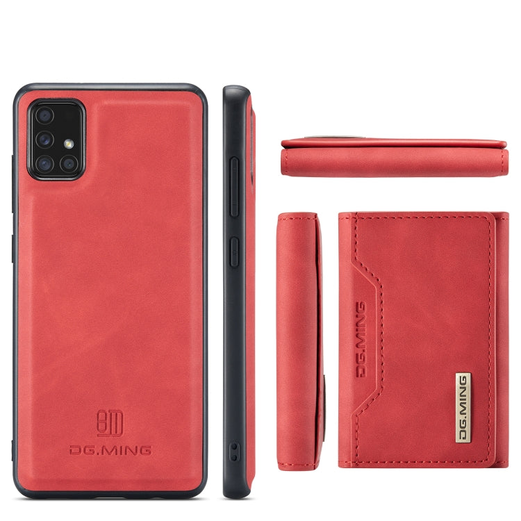 For Samsung Galaxy A51 DG.MING M2 Series 3-Fold Multi Card Bag Back Cover Shockproof Case with Wallet & Holder Function(Red) - Galaxy Phone Cases by DG.MING | Online Shopping UK | buy2fix