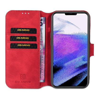 For iPhone 13 Pro Max DG.MING Retro Oil Side Horizontal Flip Leather Case with Holder & Card Slots & Wallet (Red) - iPhone 13 Pro Max Cases by DG.MING | Online Shopping UK | buy2fix