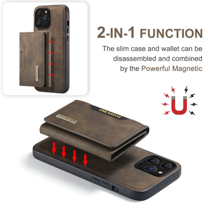 For iPhone 13 Pro Max DG.MING M2 Series 3-Fold Card Bag Shockproof Case with Wallet & Holder Function (Coffee) - iPhone 13 Pro Max Cases by DG.MING | Online Shopping UK | buy2fix